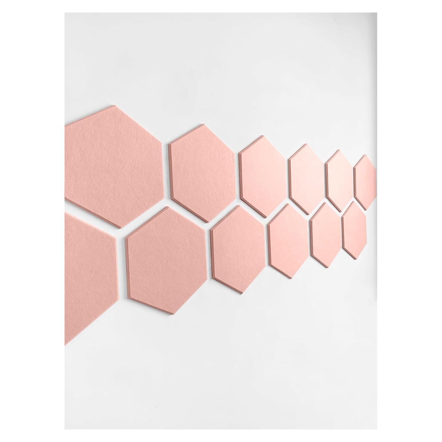 Azulejos de Fieltro Hexagonales DECORITA - 12 Paneles Rosa