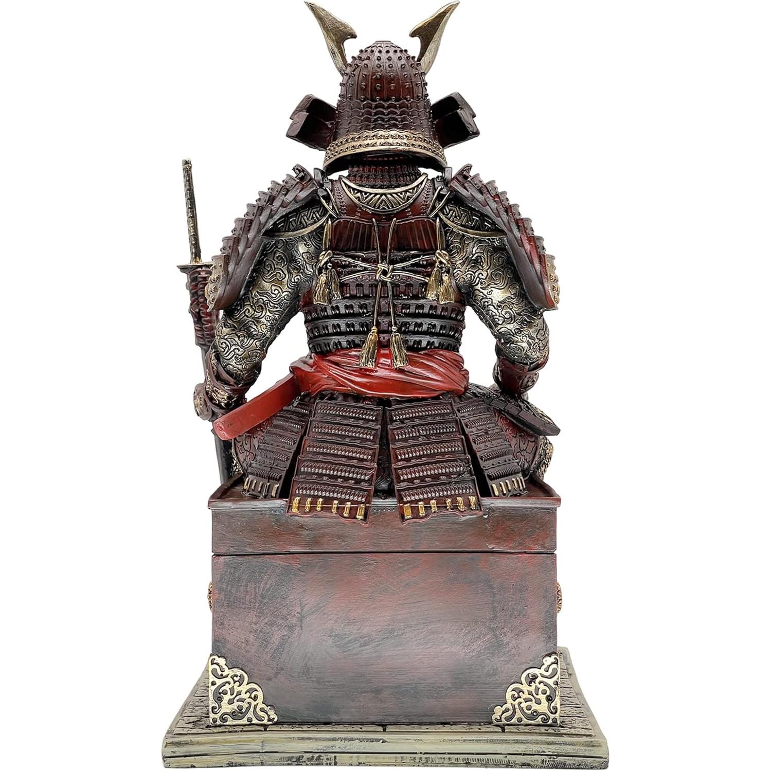 Estatua de Resina Samurai No Muerto LOOYAR 39.1 cm Rojo Dorado
