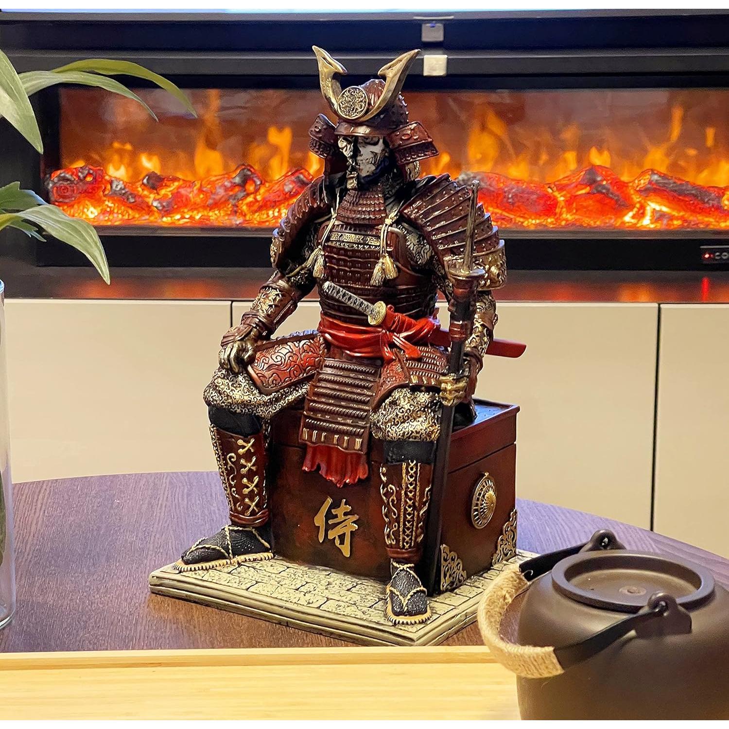 Estatua de Resina Samurai No Muerto LOOYAR 39.1 cm Rojo Dorado