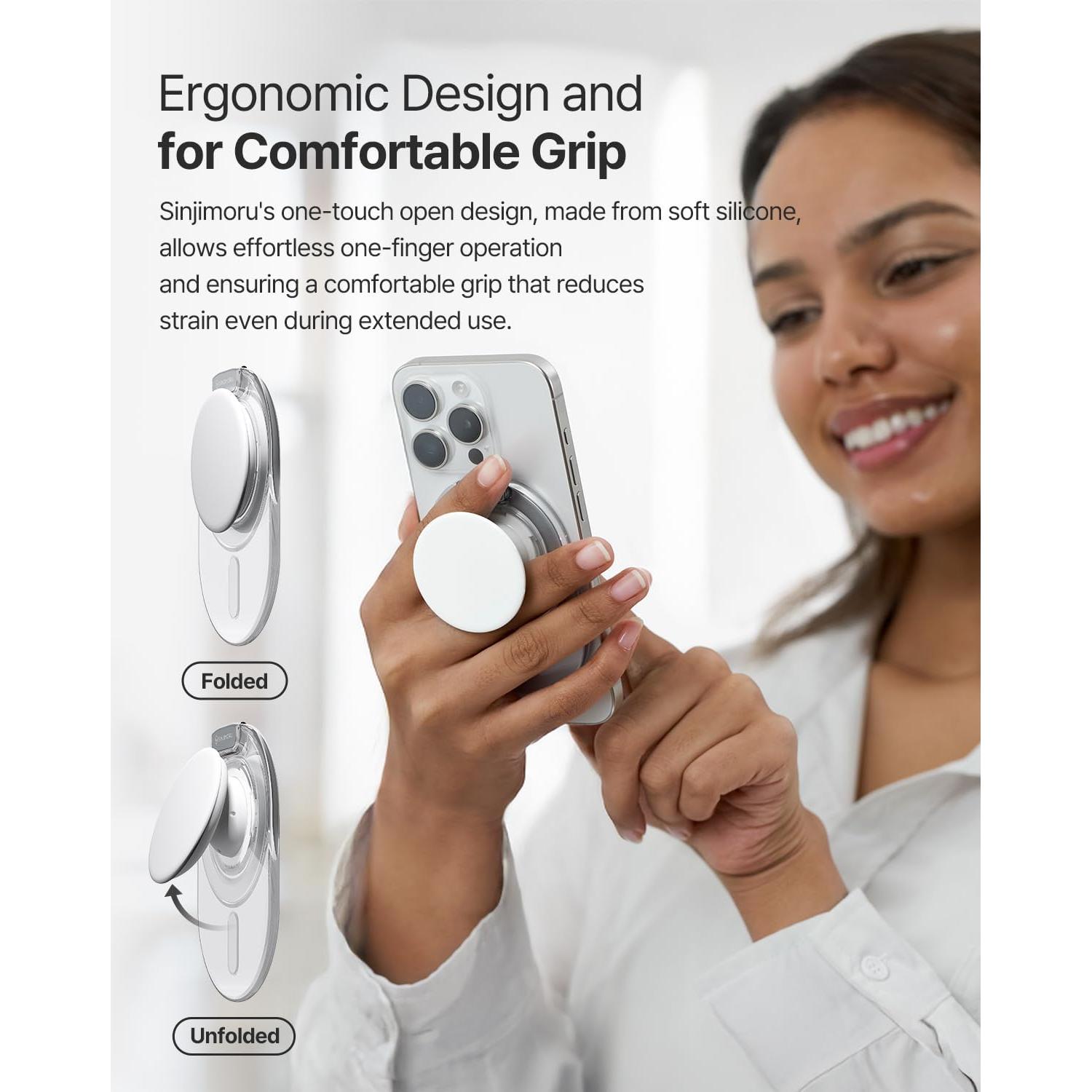 Soporte para teléfono Sinjimoru M-Tap Tok negro, 3000G, iPhone 16-12