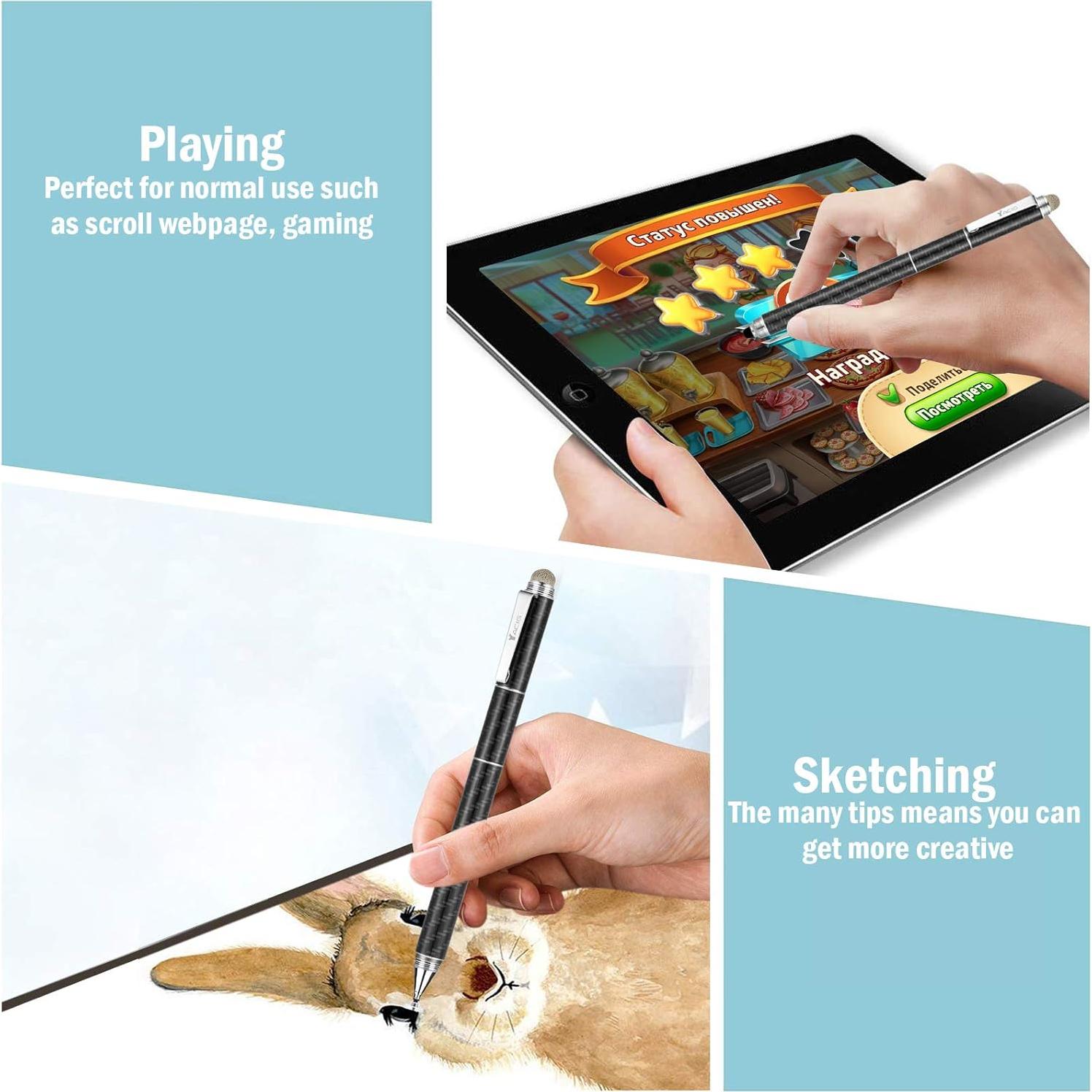 Bolígrafo Estilográfico Yacig 4-en-1 Capacitivo Negro