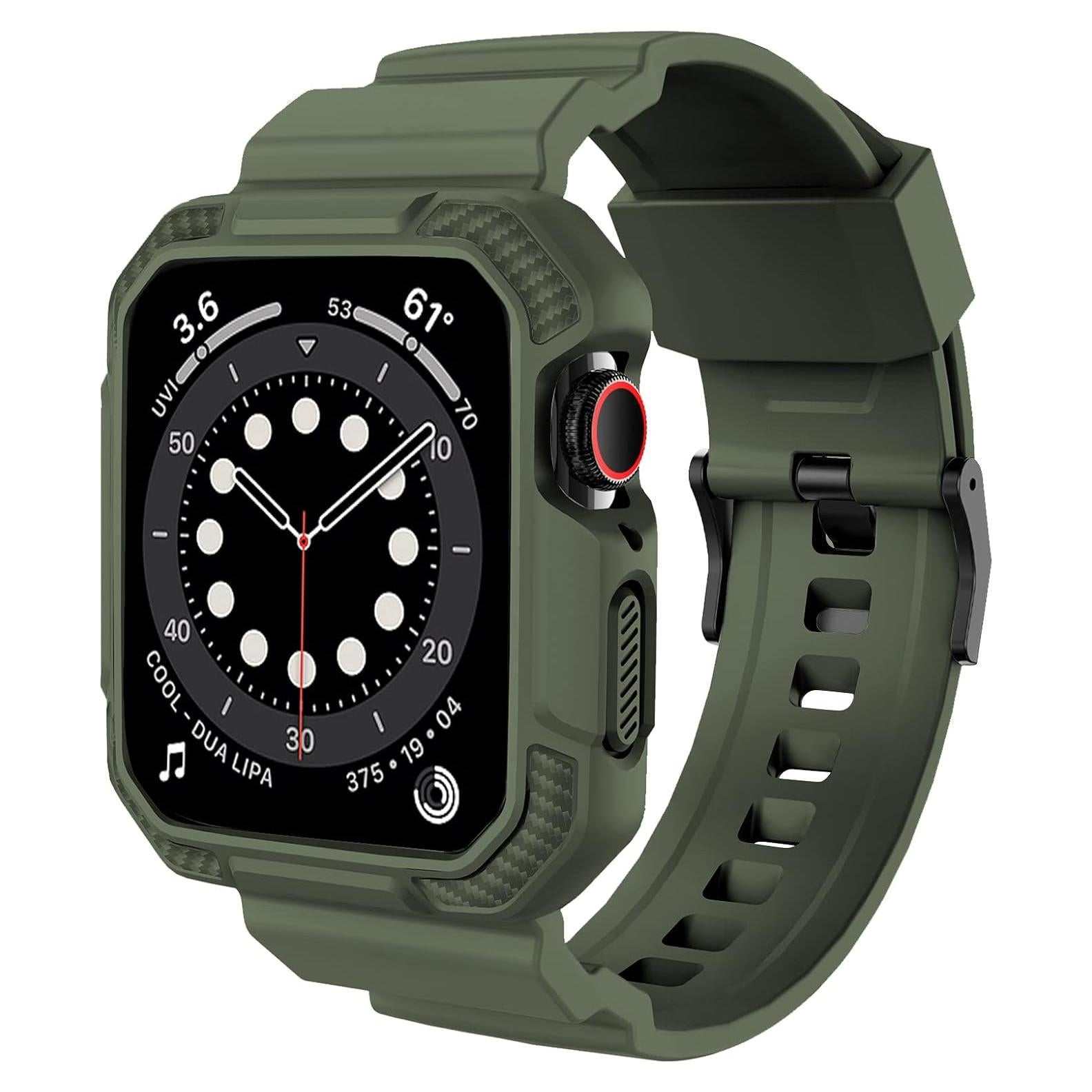 Correa con Funda OROBAY para Apple Watch 41mm 40mm 38mm Verde Militar