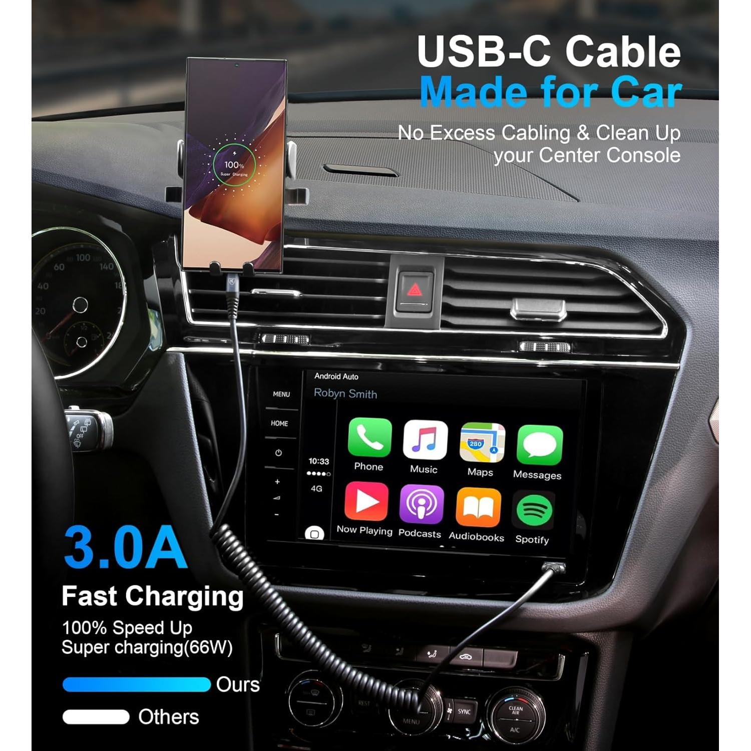 Cable de Carga Rápida USB Tipo C KIYODA 0.91m 2-Pack