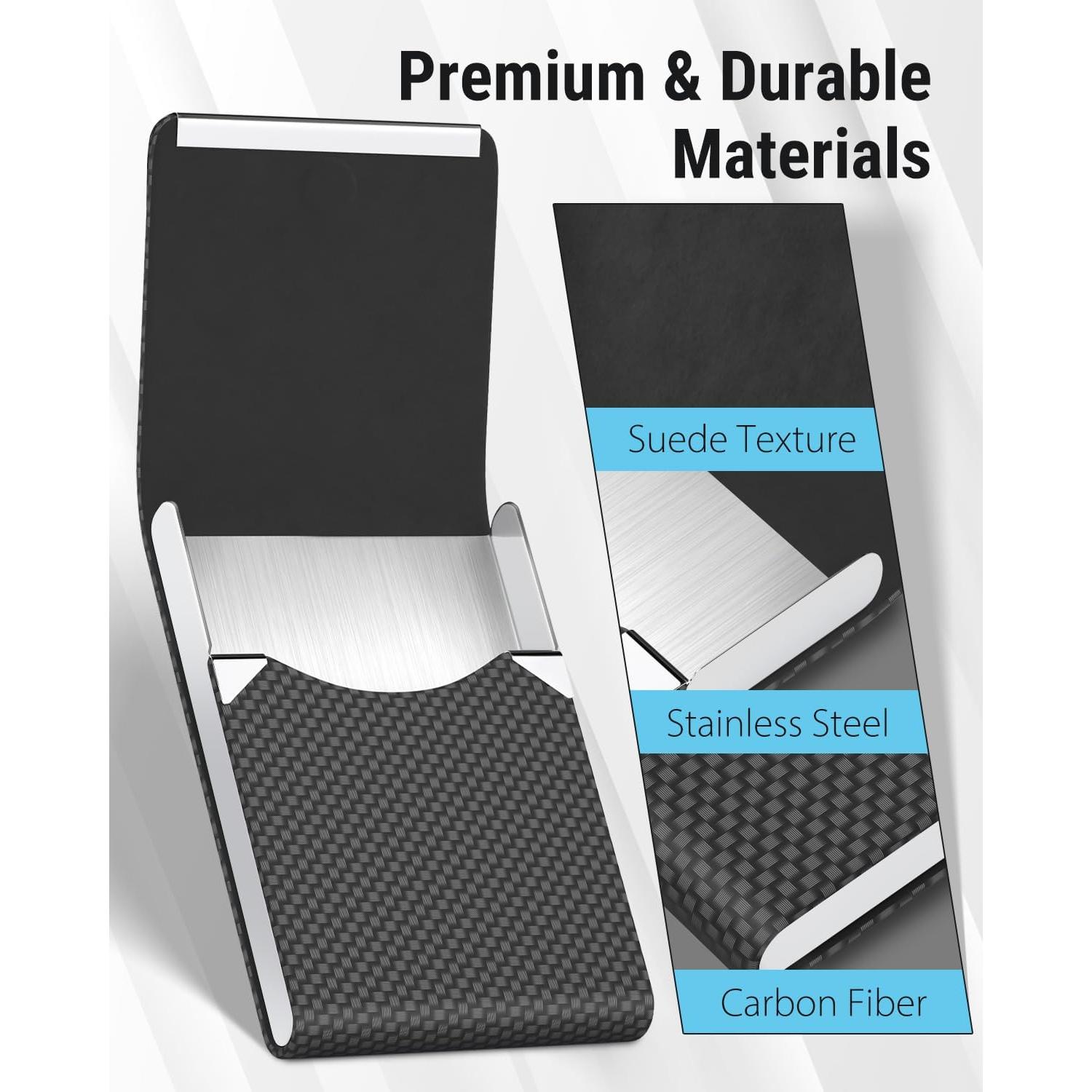 Soporte para Tarjetas de Negocios MaxGear Carbono Negro RFID