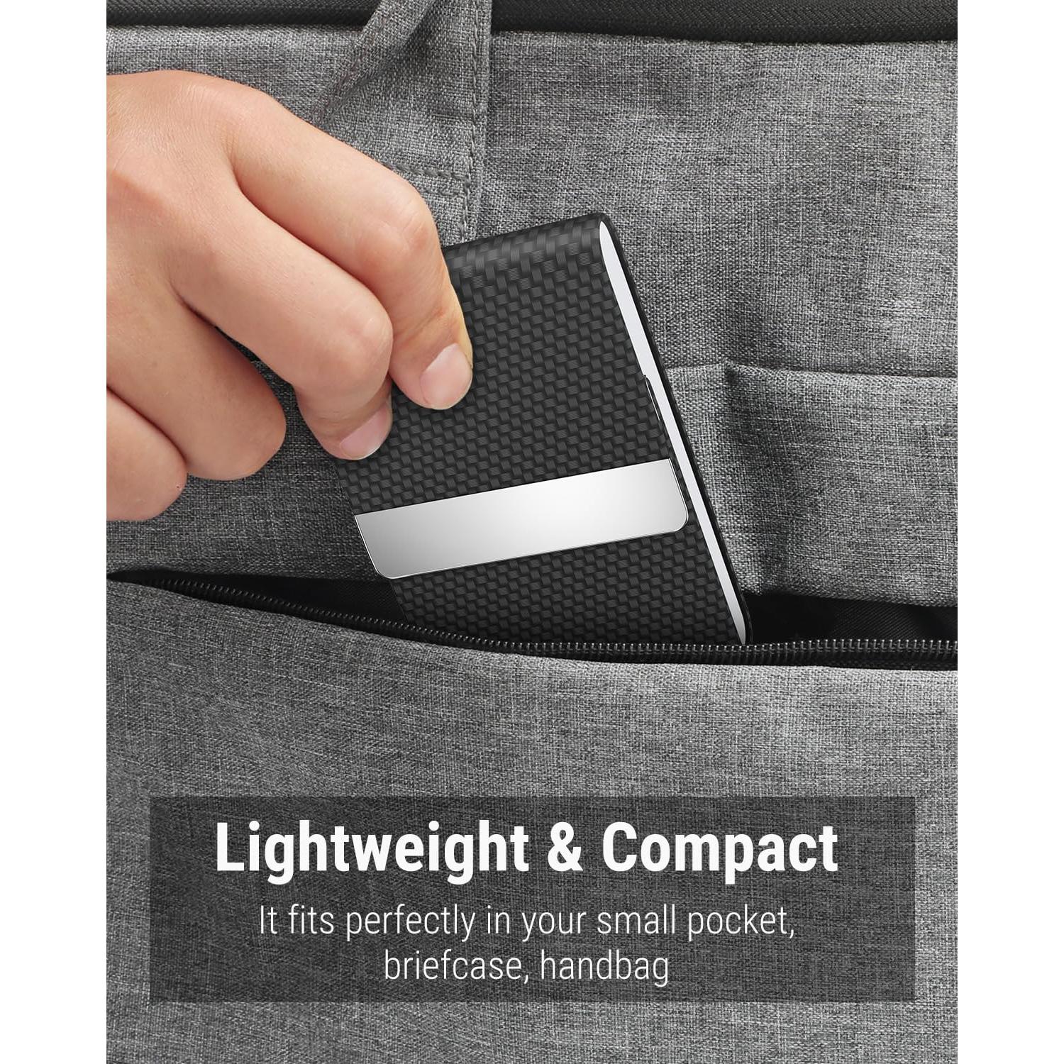 Soporte para Tarjetas de Negocios MaxGear Carbono Negro RFID