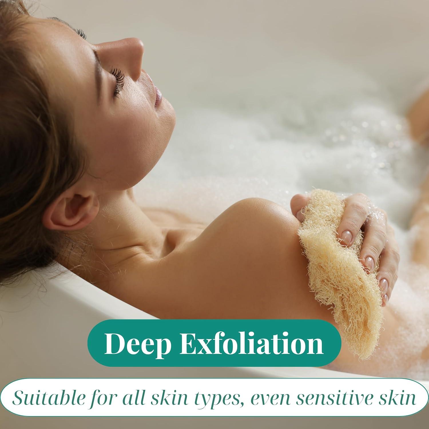 Juego de 5 Esponjas de Lufa Natural Exfoliantes LUFAFY