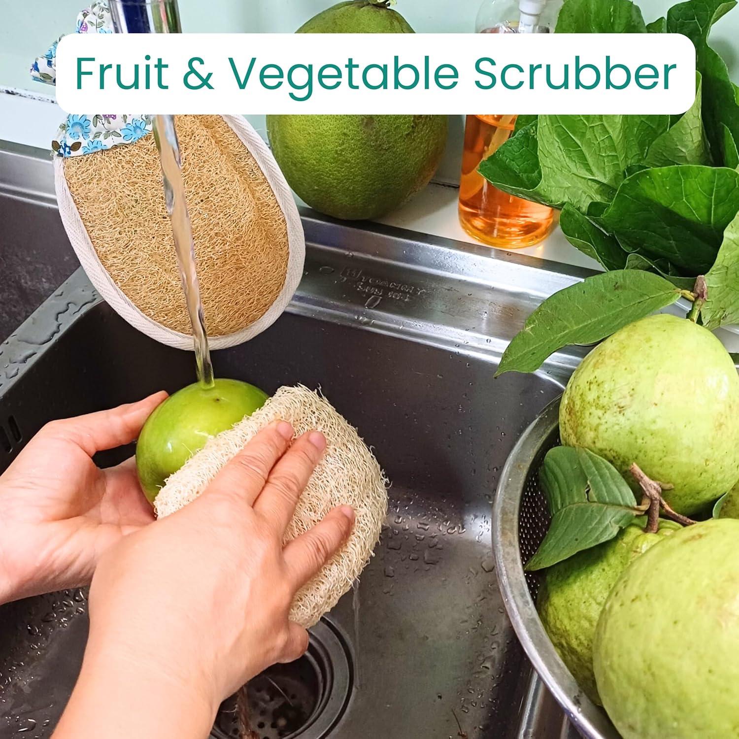 Juego de 5 Esponjas de Lufa Natural Exfoliantes LUFAFY