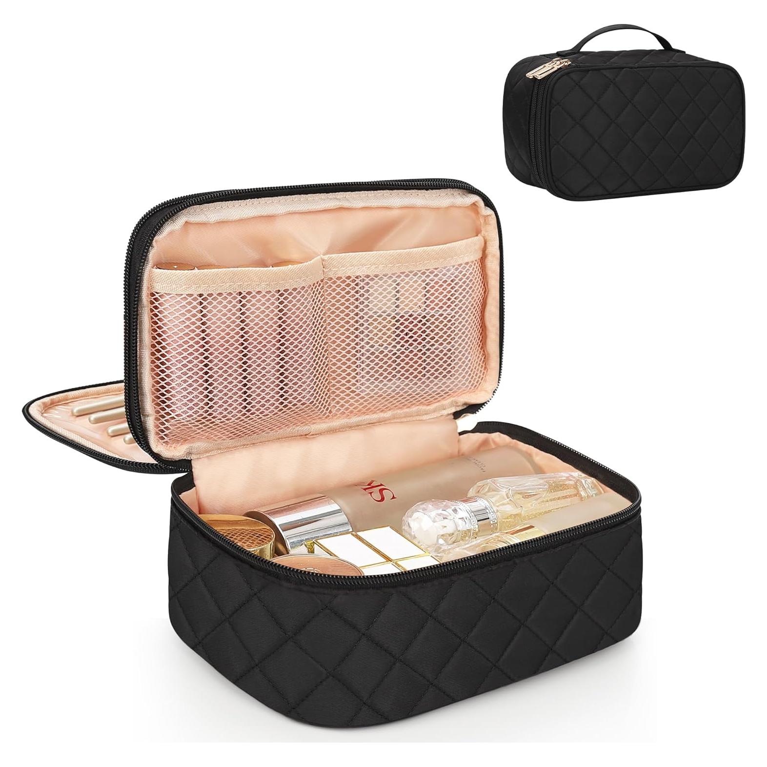 Bolsa de Maquillaje Relavel Negra Doble Capa Impermeable 22.6x13cm