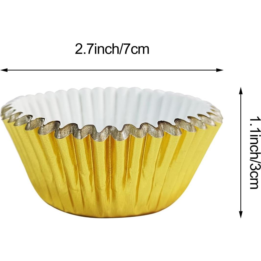 Forros para Cupcakes MEETINGU Brillante Oro 100 Unidades
