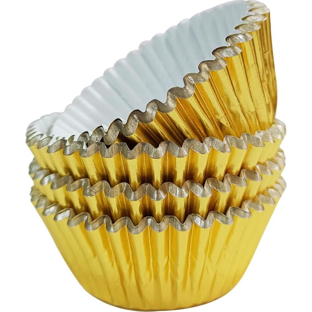 Forros para Cupcakes MEETINGU Brillante Oro 100 Unidades