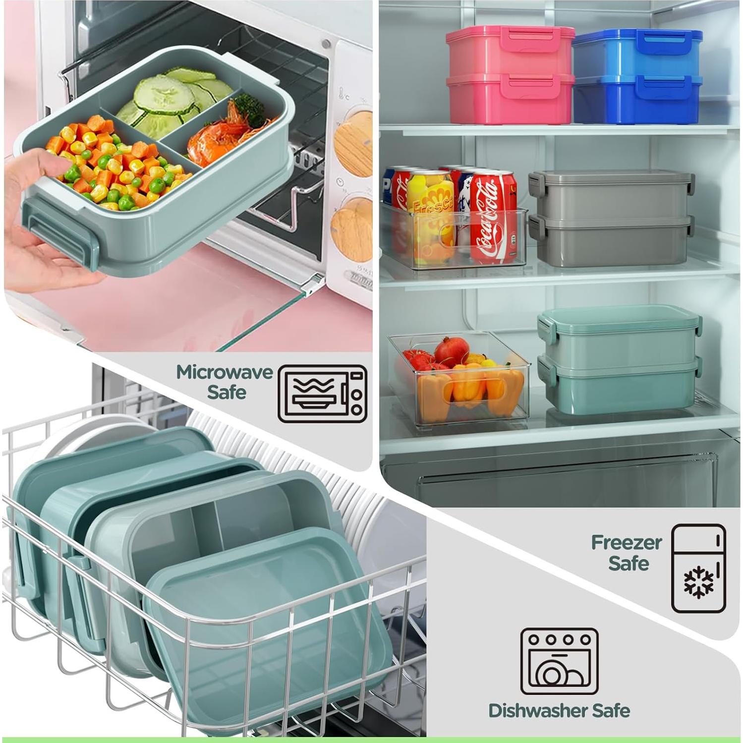 Caja de Almuerzo Bento DaCool 74 OZ Apilable a Prueba de Fugas