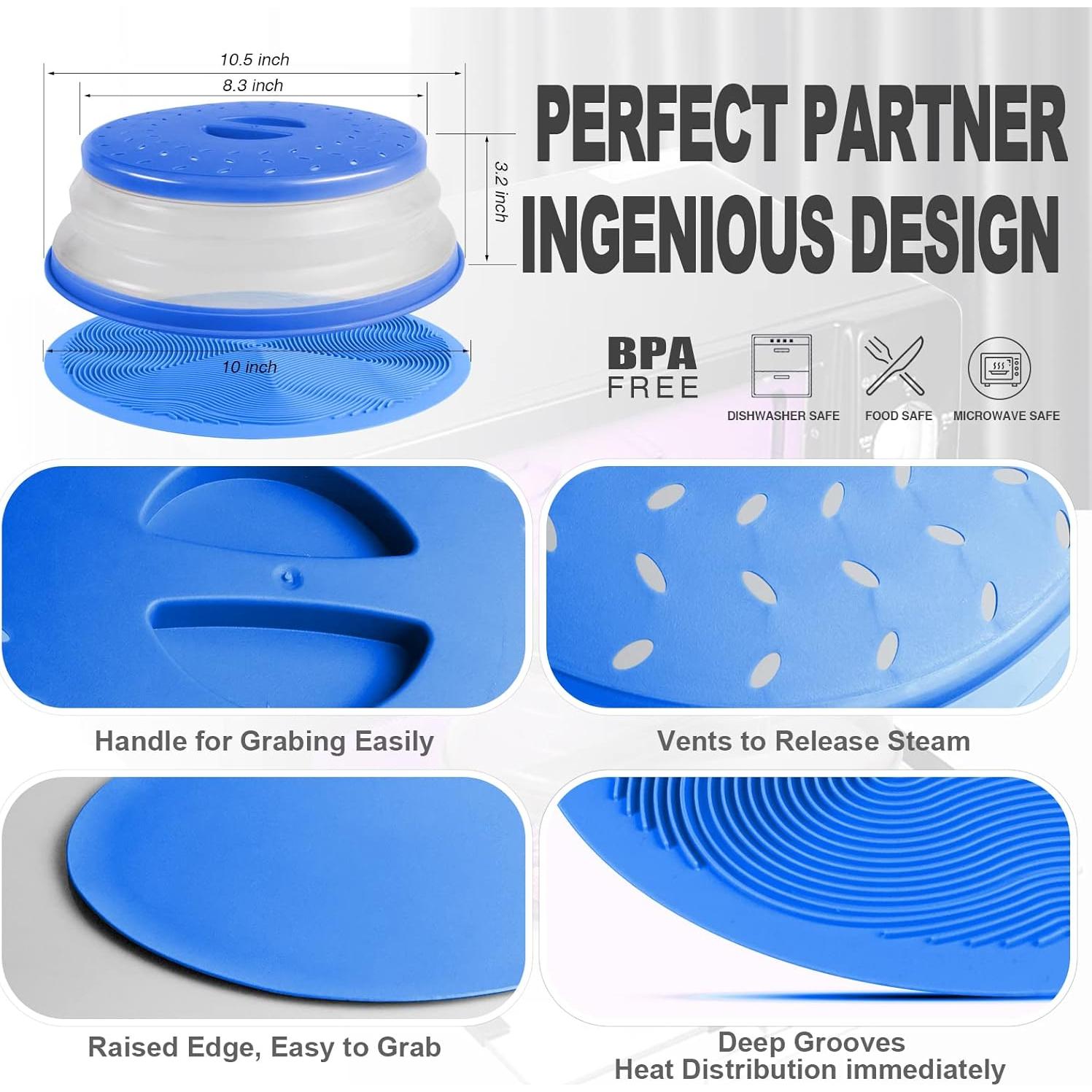 Tapete de Microondas Aidacom 2 en 1 Azul - Cubierta Multiusos