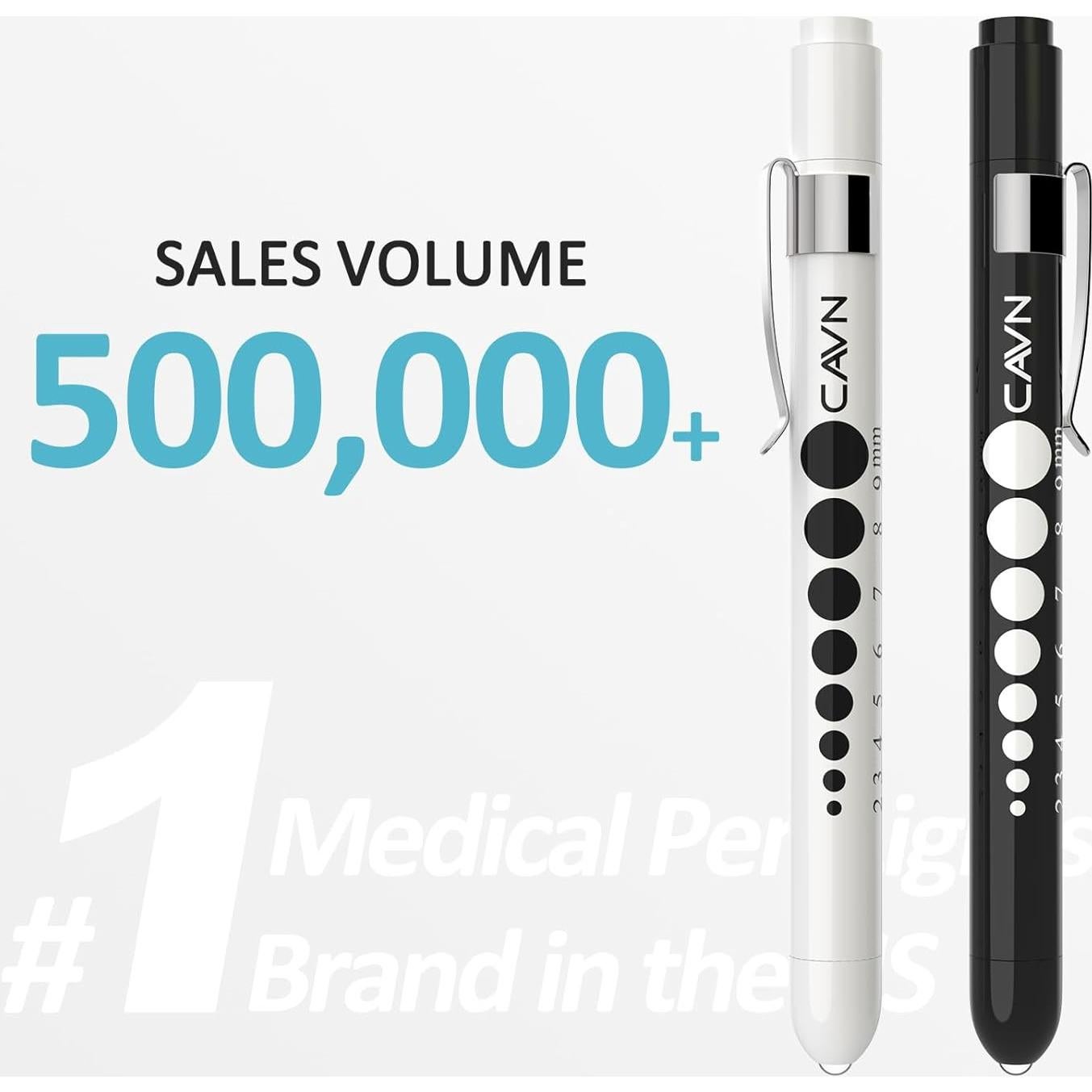 Lámpara de Bolígrafo LED CAVN con Medidor de Pupilas - 2 Pcs