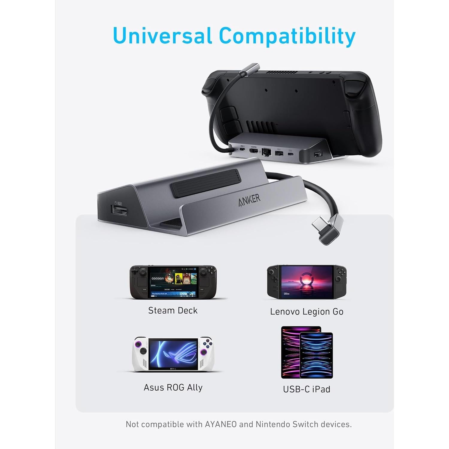 Estación de Acoplamiento Anker A83S1 6-en-1 para Steam Deck