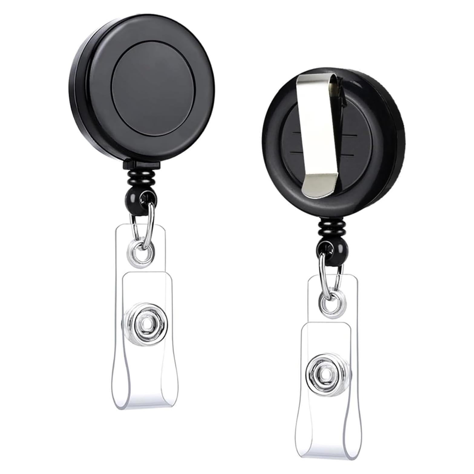 30 Carretes Retráctiles para Insignias COLOGO Negro 60 cm