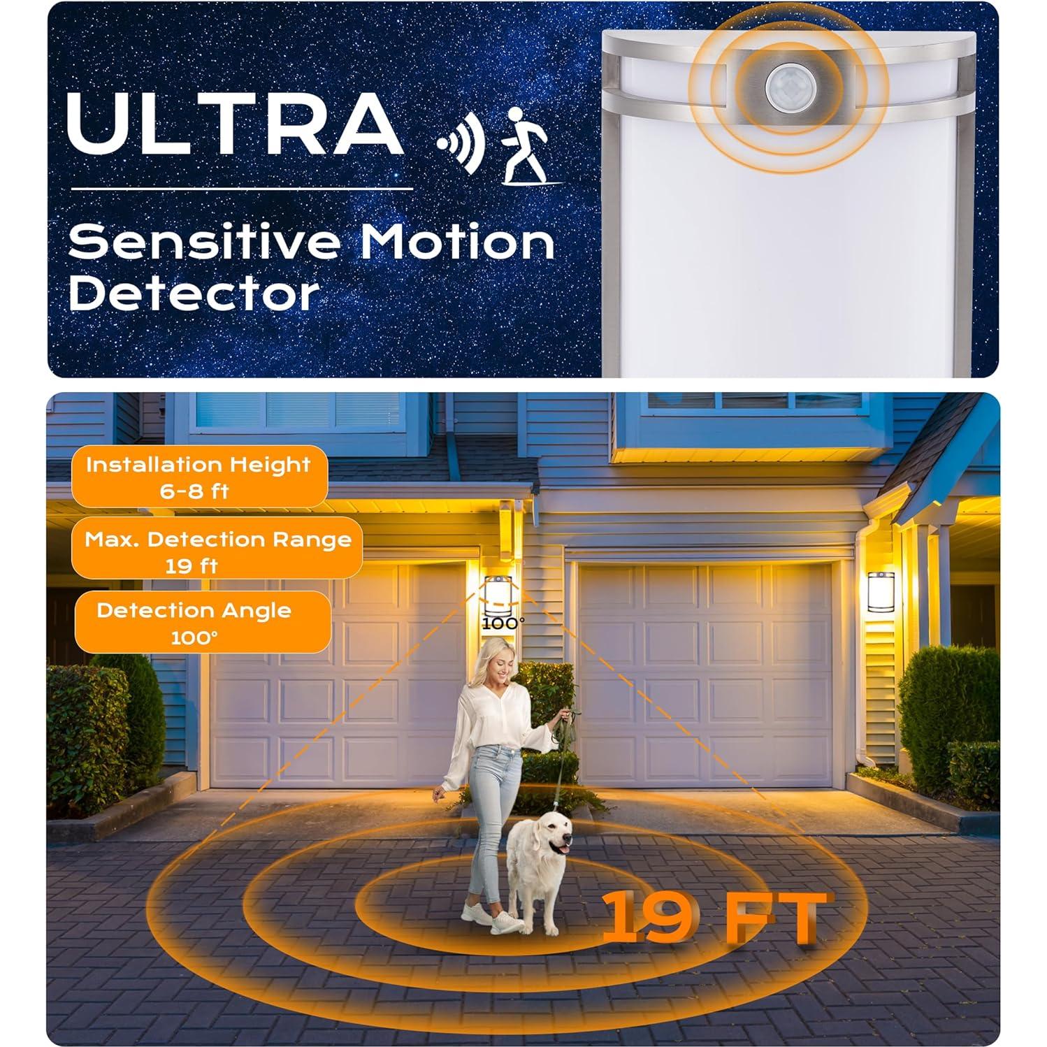 Luz de Pared LED CLOUDY BAY con Sensor de Movimiento 15W 1000LM