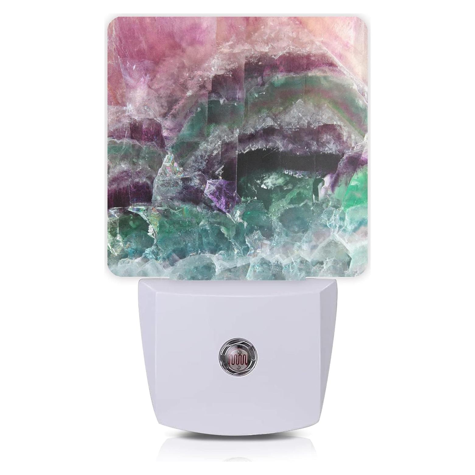 Lámpara Nocturna LED Smoaffly Rosa Fluorita con Sensor Automático