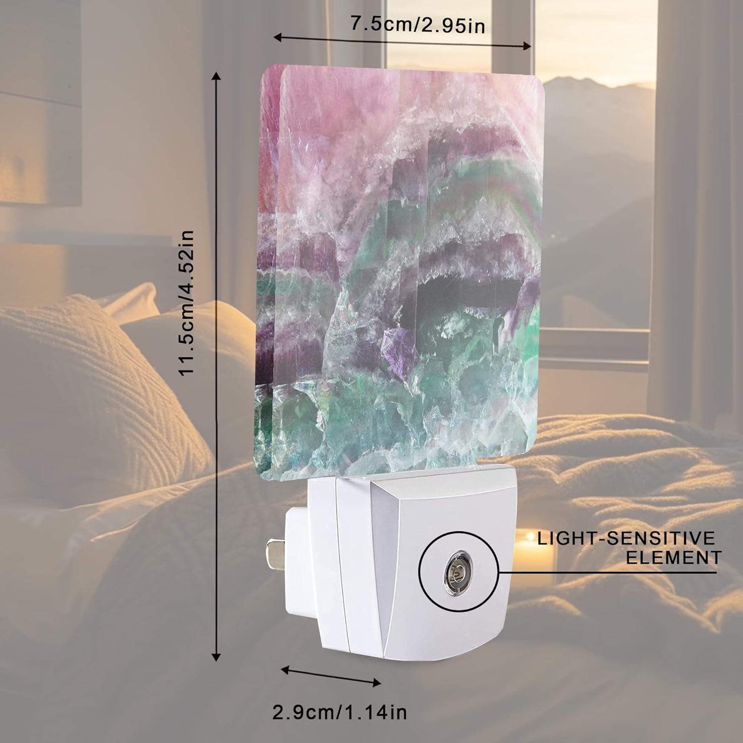 Lámpara Nocturna LED Smoaffly Rosa Fluorita con Sensor Automático