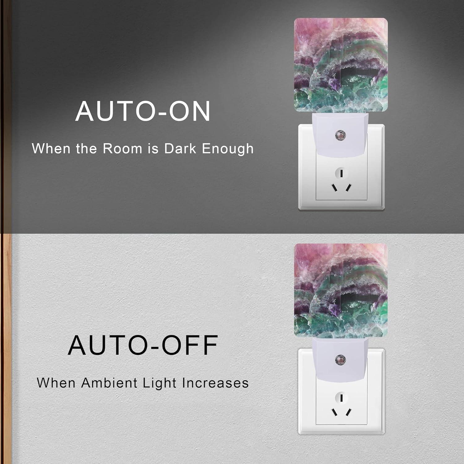 Lámpara Nocturna LED Smoaffly Rosa Fluorita con Sensor Automático