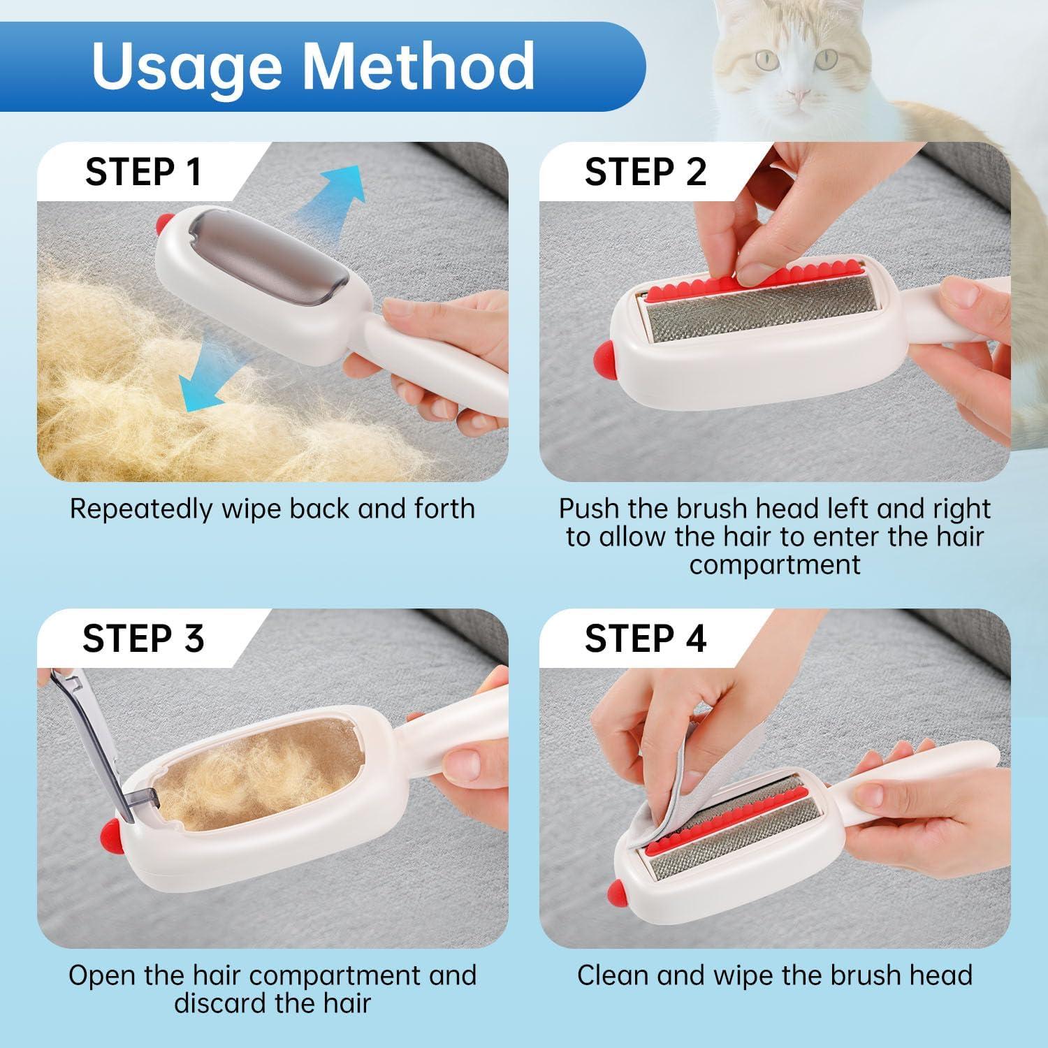 Rodillo Quitapelos Reutilizable INABULETWO para Mascotas Blanco