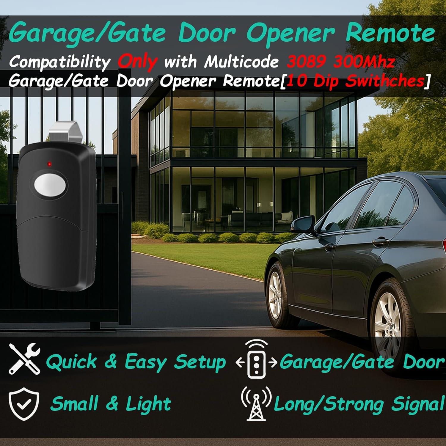 Control Remoto de Garaje Datonten RQBK6 300MHz Negro