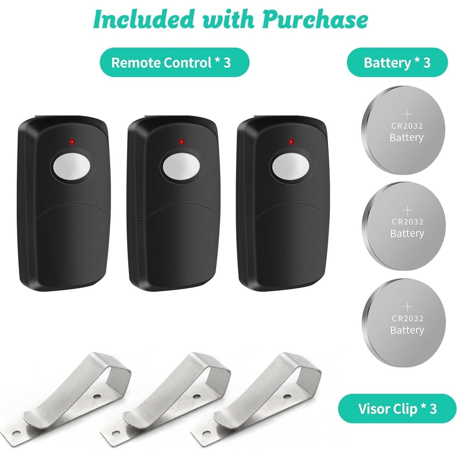 Control Remoto de Garaje Datonten RQBK6 300MHz Negro