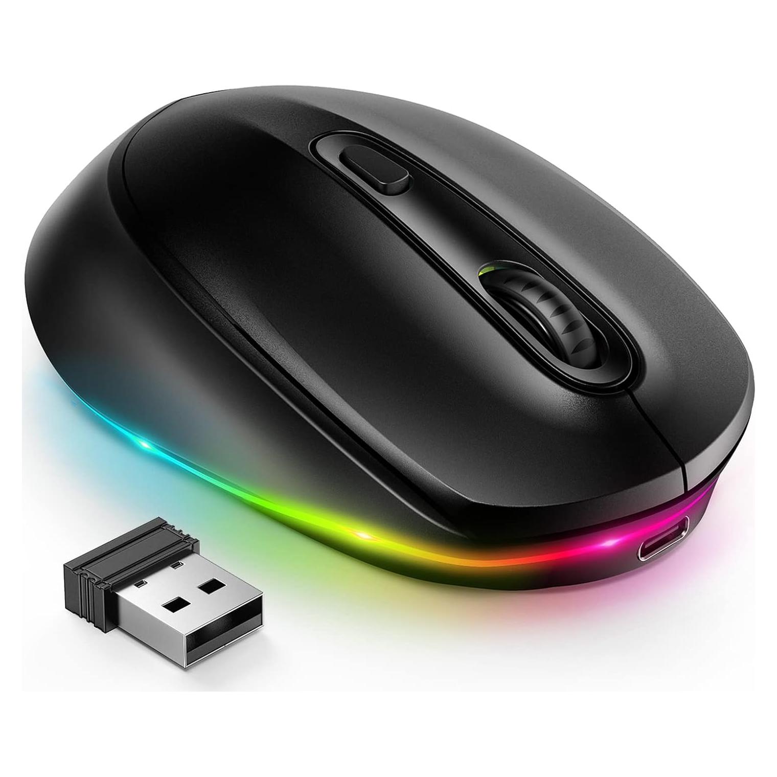 Ratón Inalámbrico Recargable Seenda IWG-FGM02 LED Negro