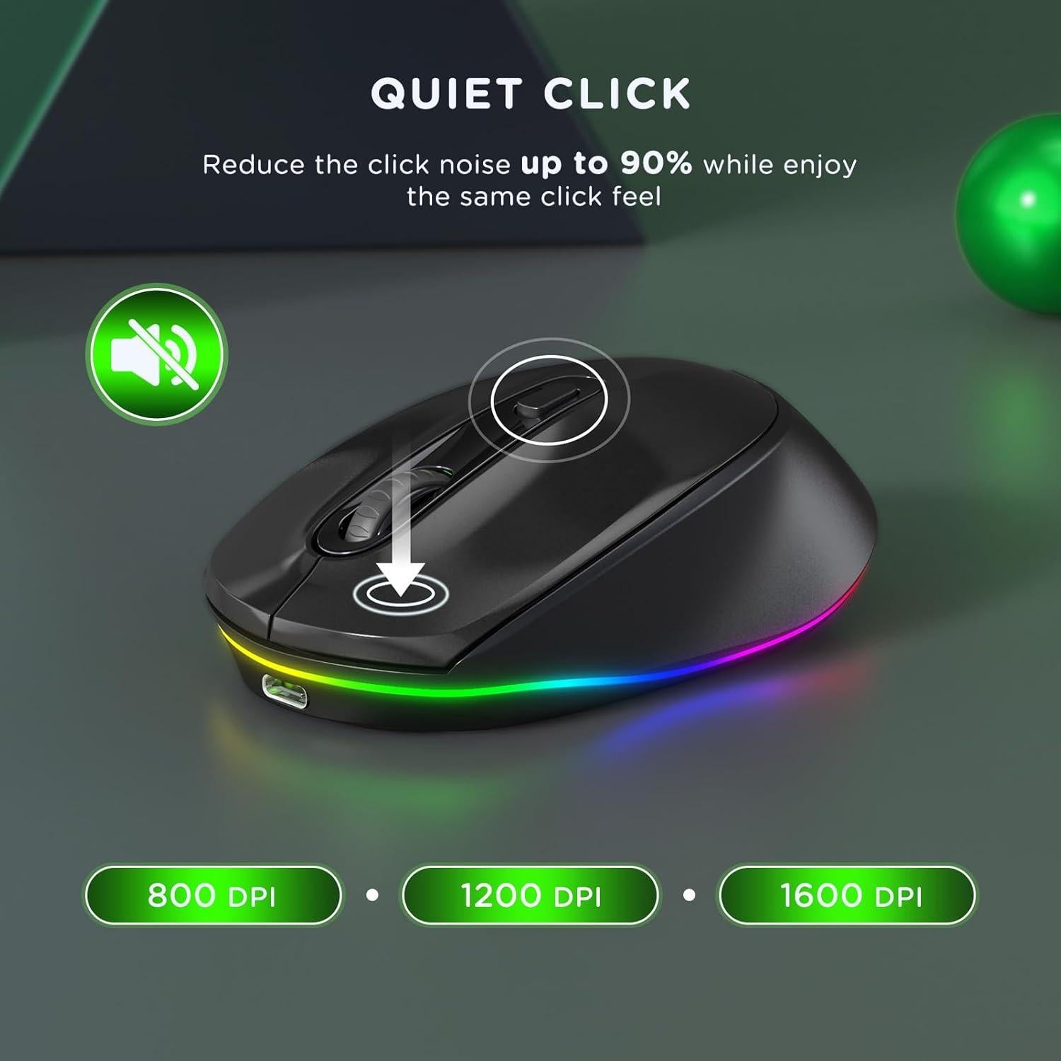 Ratón Inalámbrico Recargable Seenda IWG-FGM02 LED Negro