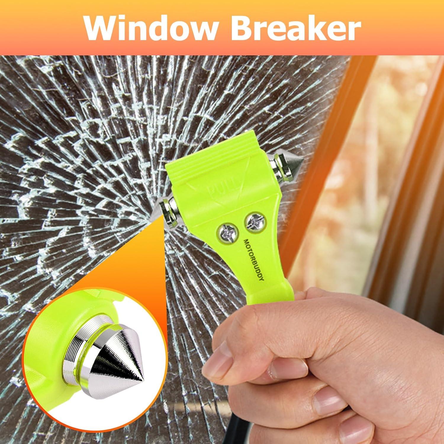 Juego de 2 Martillos de Seguridad MOTORBUDDY con Cortador