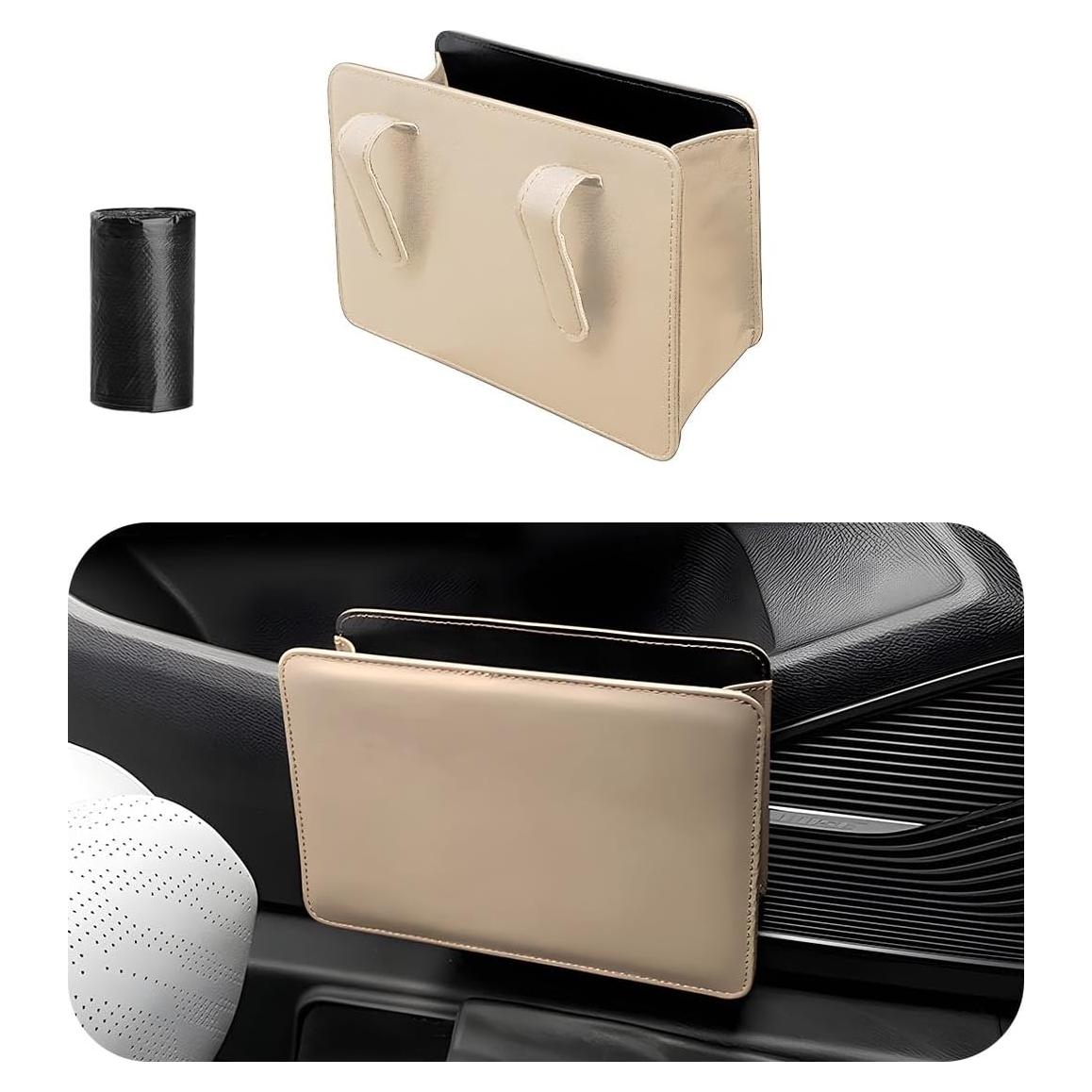 Basurero de Coche Yourkar Beige Plegable Impermeable 1.89L