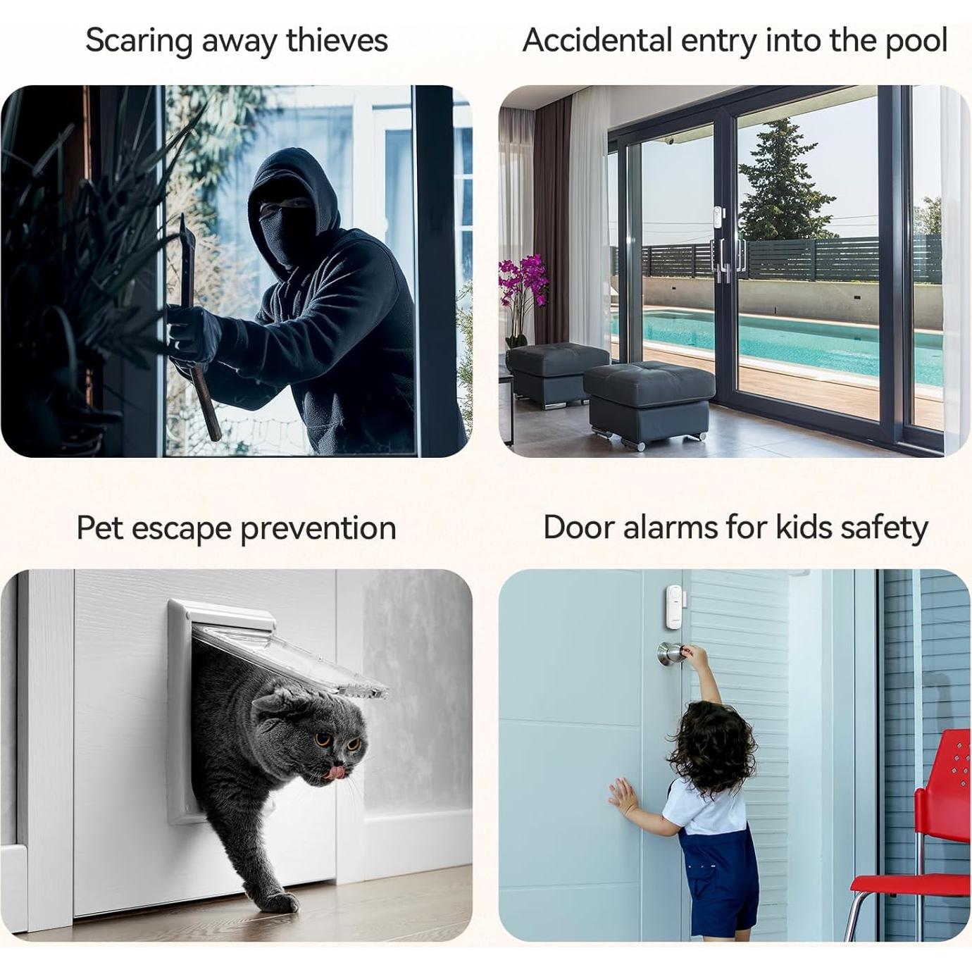 Sensor de Alarma TECKNET 2-Pack para Puertas y Ventanas