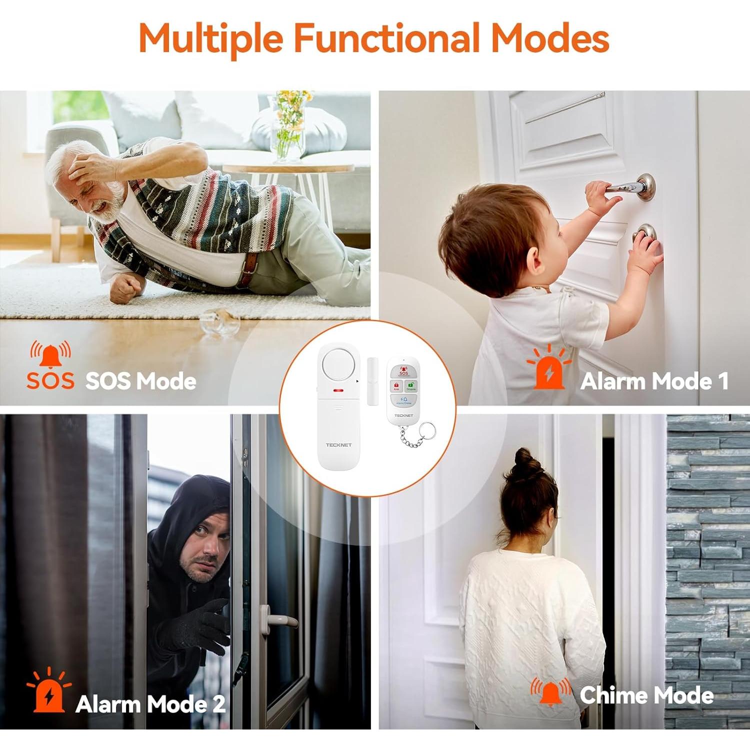 Sensor de Alarma TECKNET 2-Pack para Puertas y Ventanas