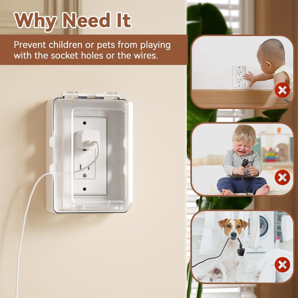 Caja de Cubierta de Enchufe Eléctrico EUDEMON Transparente