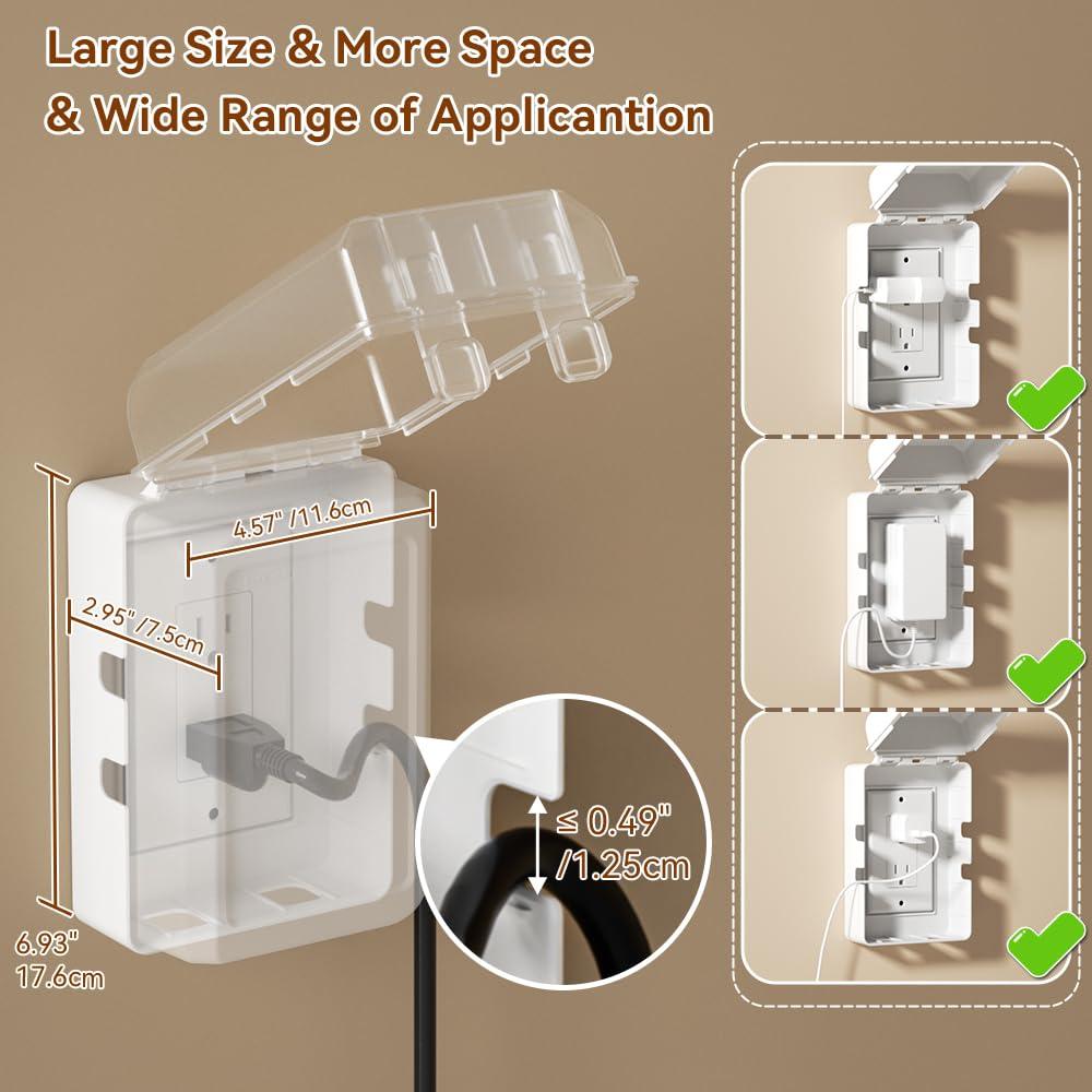 Caja de Cubierta de Enchufe Eléctrico EUDEMON Transparente