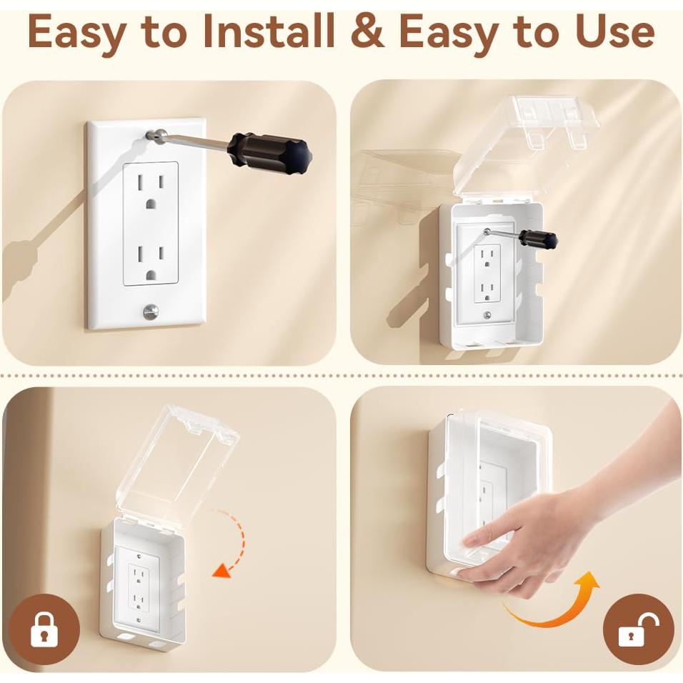 Caja de Cubierta de Enchufe Eléctrico EUDEMON Transparente