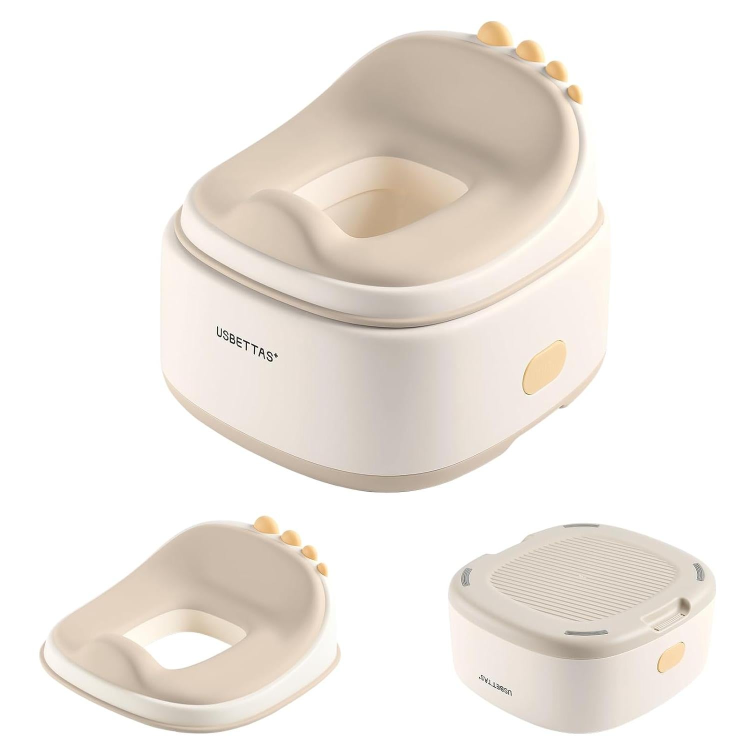 Entrenador de baño 3 en 1 Dinosaurio TPE Beige