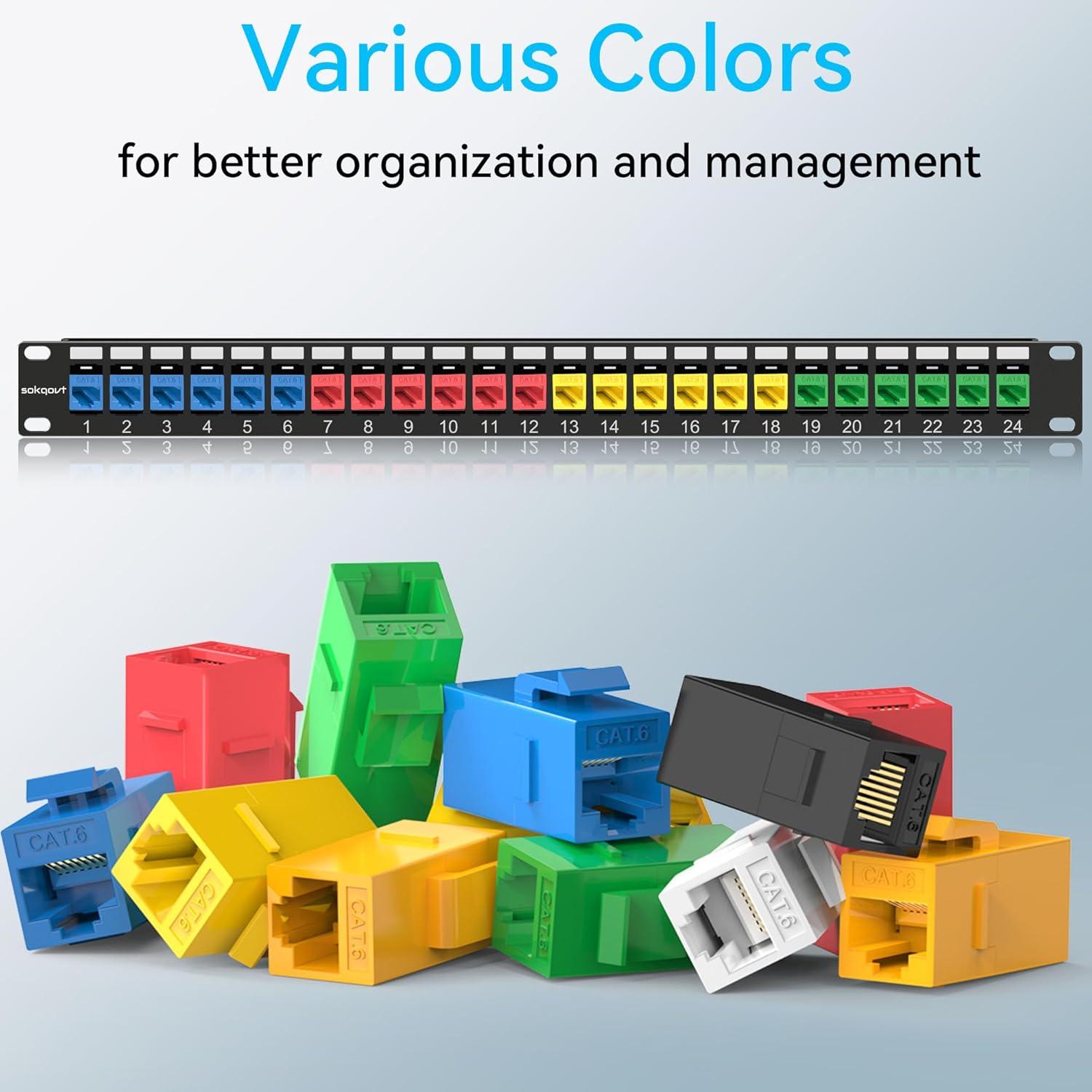 Acoplador Keystone RJ45 Cat6 Hembra a Hembra - Paquete 24 Unidades