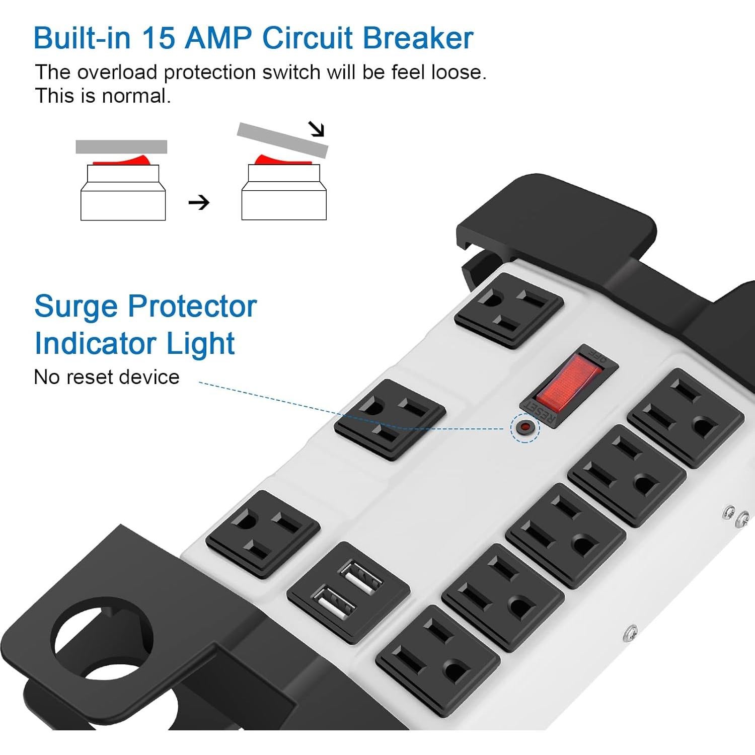 Regleta de Potencia Industrial CCCEI 8 Salidas USB 15A 2700J