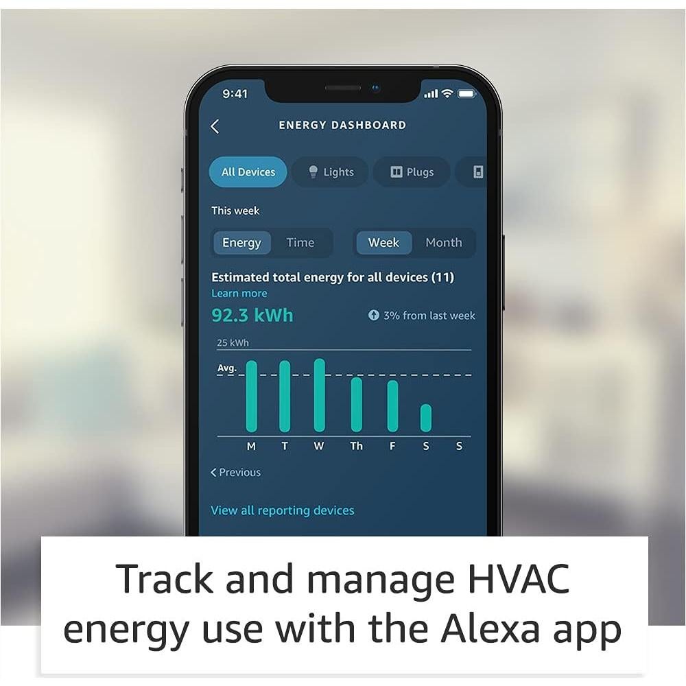 Like-New Amazon Smart Thermostat – ENERGY STAR certified, DIY install, Works with Alexa – C-wire required