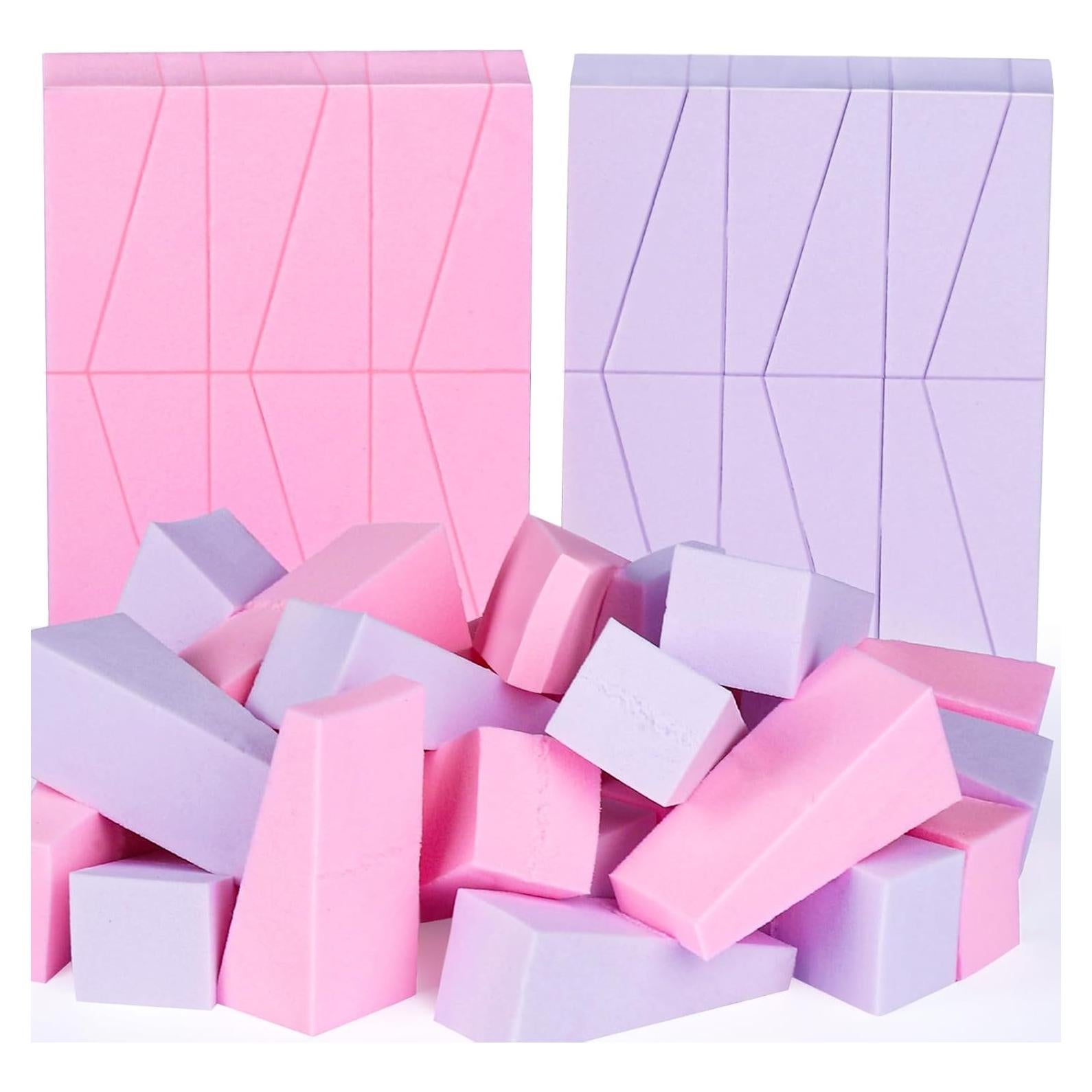 Esponjas de Maquillaje Teenitor 48 Pcs Sin Látex Rosa/Púrpura
