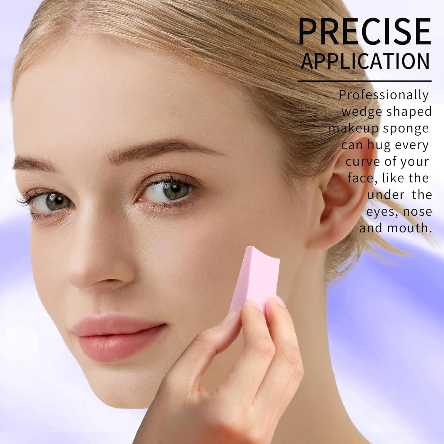 Esponjas de Maquillaje Teenitor 48 Pcs Sin Látex Rosa/Púrpura