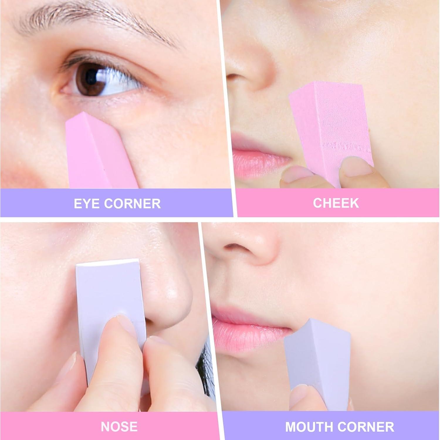 Esponjas de Maquillaje Teenitor 48 Pcs Sin Látex Rosa/Púrpura