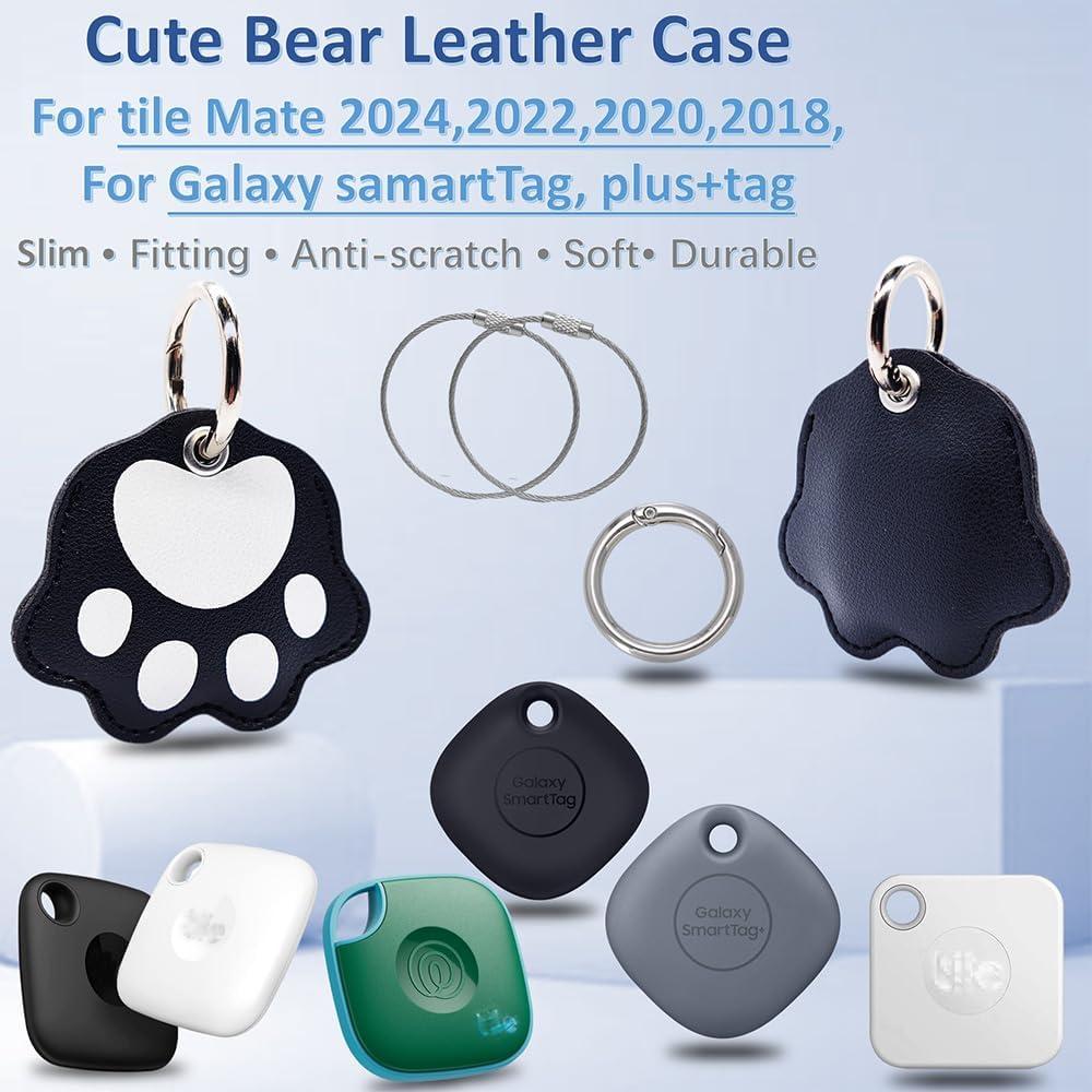 Funda de cuero para Tile Mate y Galaxy SmartTag - 2 pack