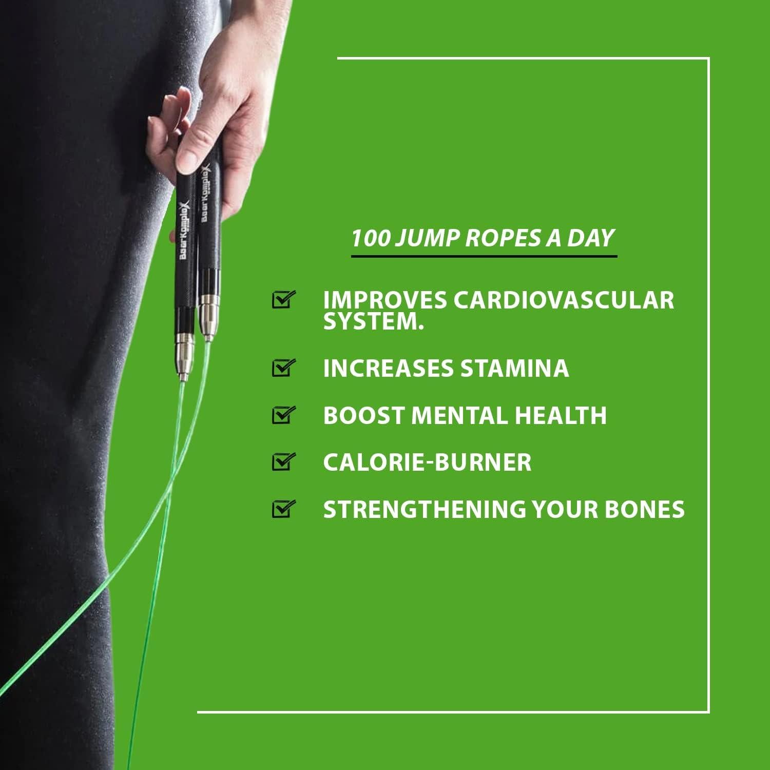 Cuerda de Salto Ajustable Bear KompleX - 121.92 cm, Rojo