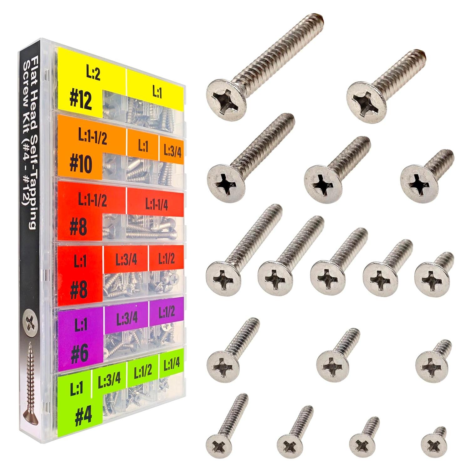 Kit de Tornillos Autorroscantes EEEEE 528pcs Acero Inoxidable