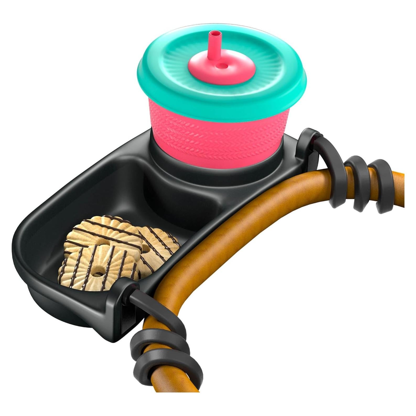 Bandeja para bocadillos Swanoo con soporte para tazas - Gris oscuro