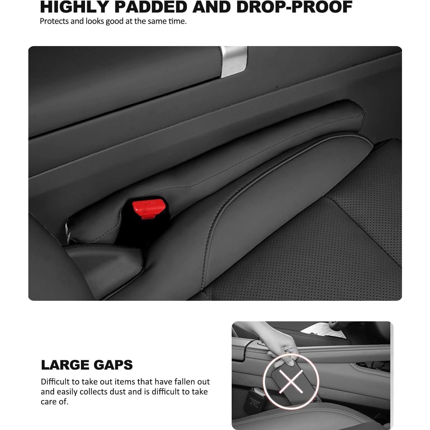 Relleno Espacio Asiento Coche Cuero Negro Nosxxus Universal