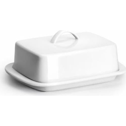 Plato de Mantequilla Grande Sweese con Tapa 19.6 cm Blanco