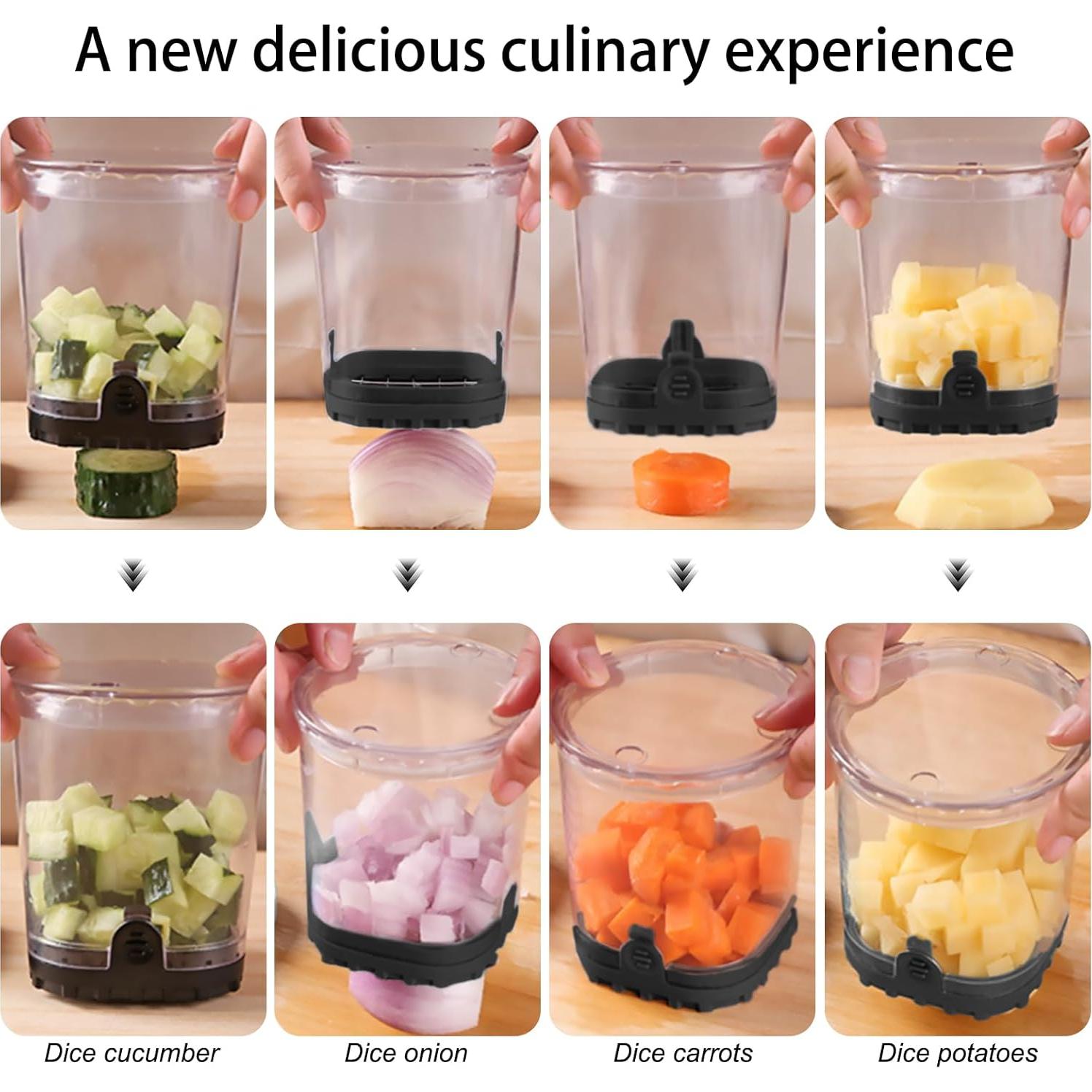 Taza Picadora de Verduras CEHNCEH - Acero Inoxidable - Negro