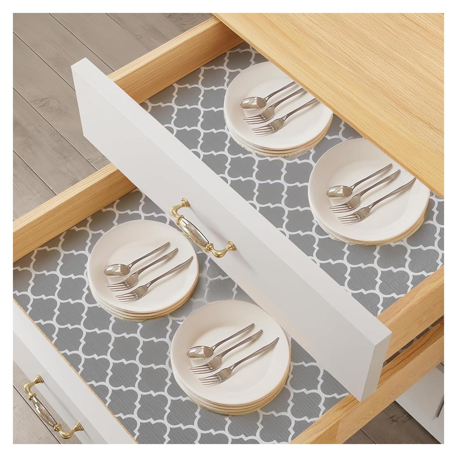 Forro de Estante Antideslizante Moriah 27.94x299.72 cm Gris